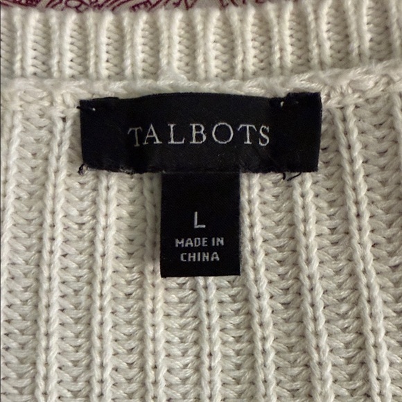 Talbots Cream Sweater with Black Dots - Picture 2 of 6